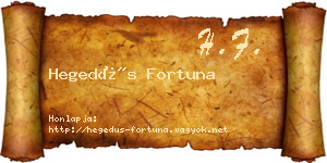 Hegedűs Fortuna névjegykártya