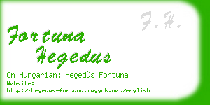 fortuna hegedus business card